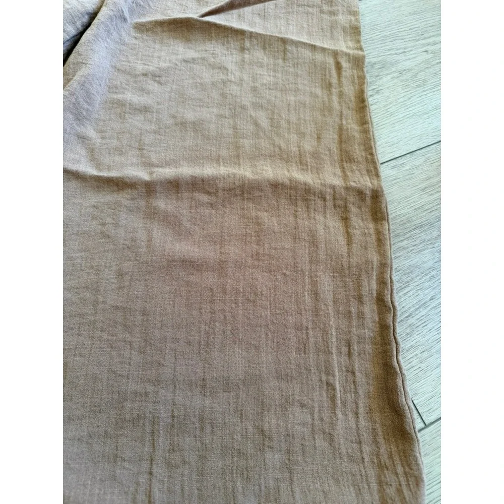 HM Womens Terracotta Brown Wide Leg Paperbag Waist Pants Large L Linen Look